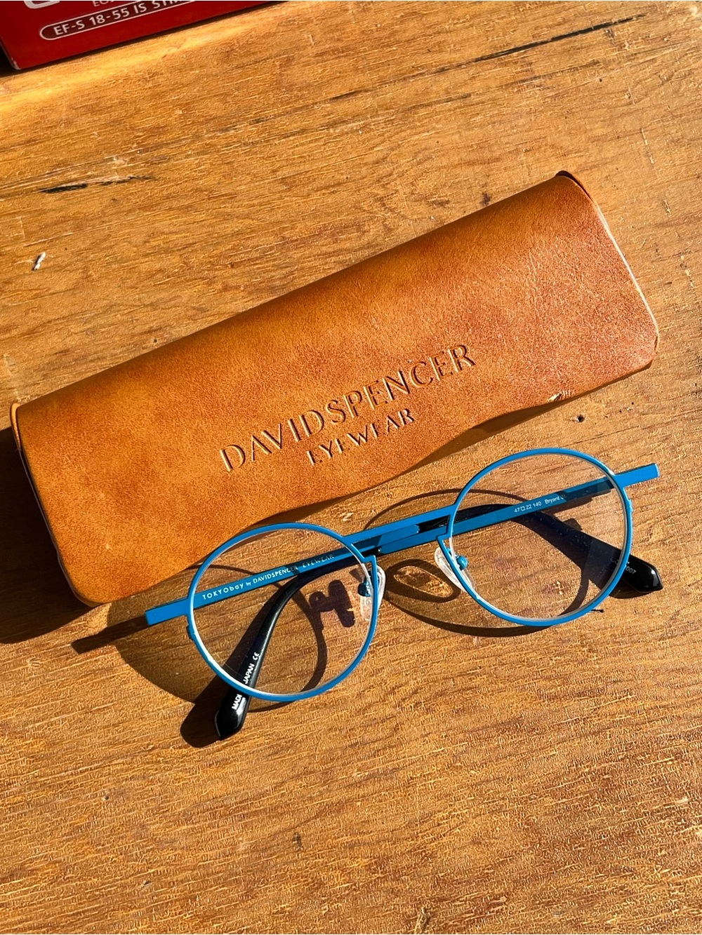 DAVID SPENCER Blue Round Eyeglasses